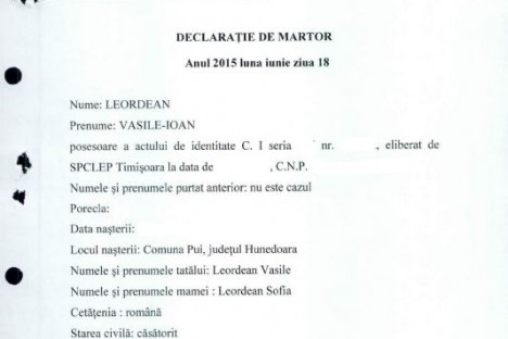 Declaratii Leordean Vasile 18.06.2015