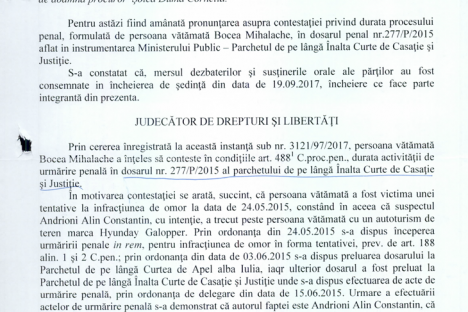 Sedinta camera de consiliu tribunal hunedoara 25.09.2017