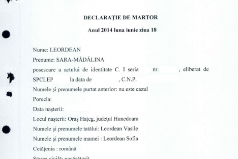 Declaratie de martor Leordean Sara-Madalina 18.06.2014