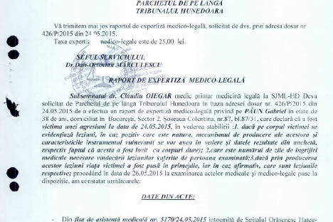 Raport expertiza medicala Paun Gabriel 24.05.2015