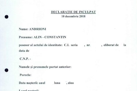 Declaratie 10.12.2018 și 19.07.2019 subliniat declaratii de inculpat