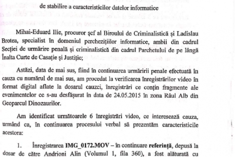 Proces verbal de stabilire a caracteristicilor datelor informatice