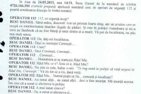Proces verbal 01.07.2014 Apel Besu Daniel apel 112