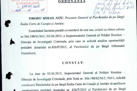 Ordonantele pentru mutarea dosarului la Inalta curte de casatie si justitie