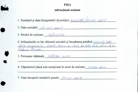 Fisa infractiuni sesizate 25.05.2015