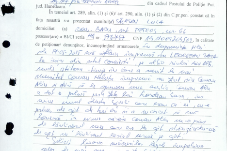 Proces verbal de consemnare a plangerii 17.05.2015 Salasan Luca