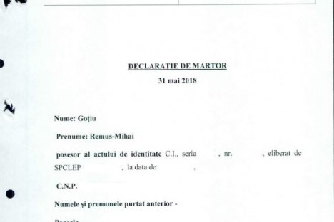 Declarație de martor 31.05.2018 Gotiu Mihai