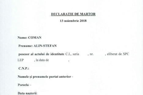 Declaratii Coman Alin Stefan 13.11.2018
